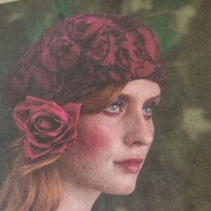 Gudrun Sjoden "Roza" beret, one size, red
